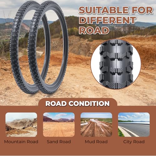 24x2.30 Bicycle Tires - Durable Folding Puncture-Resistant MTB Off-Road