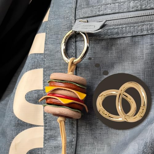 10 Pcs Heavy Duty Zinc Alloy Carabiner Clips - 1.22 Inch Gold
