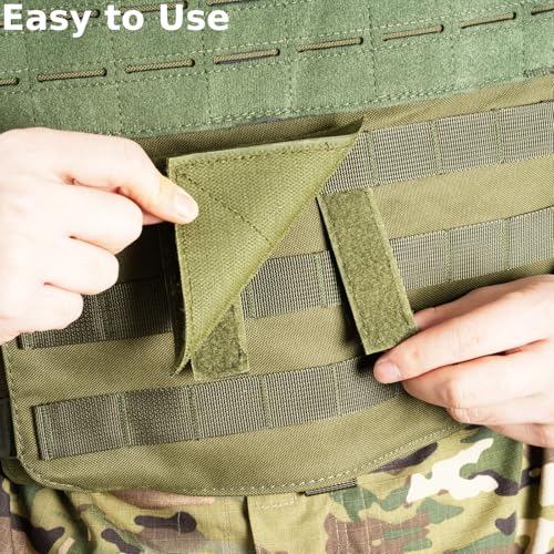Tactical Molle Hook and Loop Panel 4" x 4" - 3 Pack Army Green