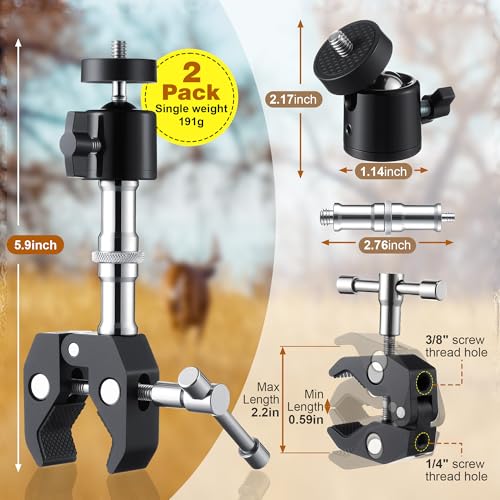 HappyAlley 2Pcs T Post Trail Camera Mounts, Rotatable 360° Adjustable Brackets