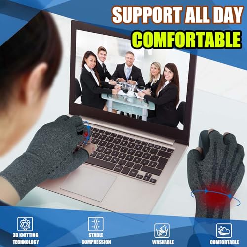 Compression Arthritis Gloves for Hand Support - Pink, 2 Pairs, Small