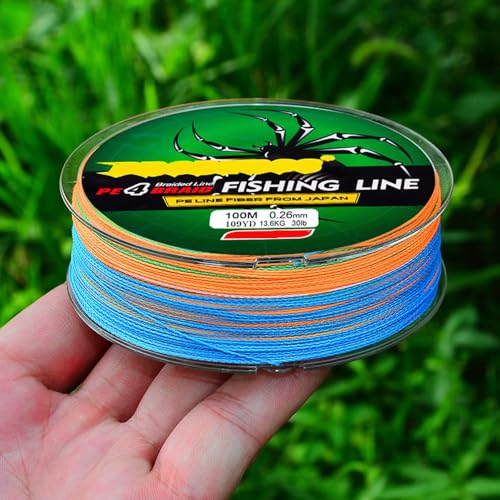 10LB Braided Fishing Line - 109 Yards Multicolored PE Wire