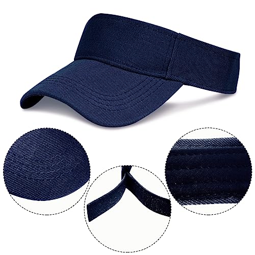 Adjustable Sport Visors Sun Hats - Navy Blue, One Size