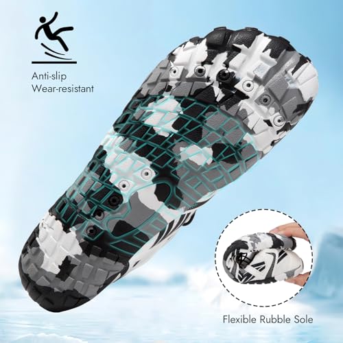 Barefoot Water Shoes for Men & Women - Quick Dry Aqua Shoes 8.5 Women/7 Men - White