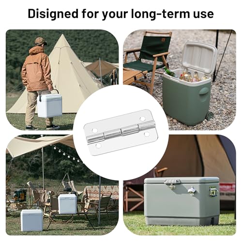 3PCS Stainless Steel Cooler Hinges Replacement Set for Ice Chests