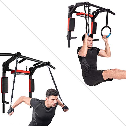 Wall Mounted Pull Up Bar - Heavy Duty Chin Up & Dip Station