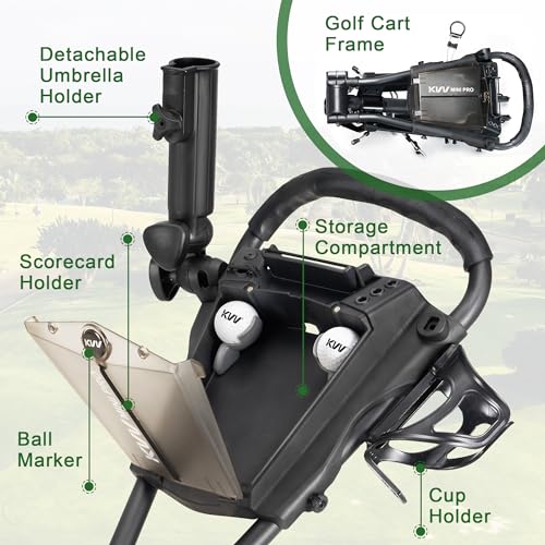 Mini-Pro Deluxe Golf Cart - Adjustable Height, 360 Swivel Wheel - KVV-MP300