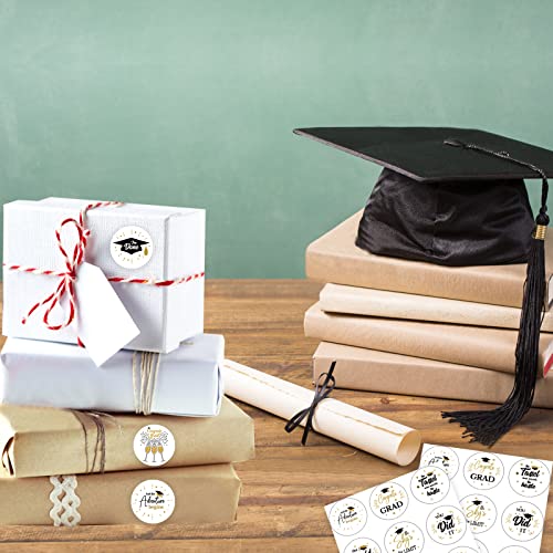 360 PCS Class of 2026 Graduation Stickers - 1.18 Inch Black & Gold Labels