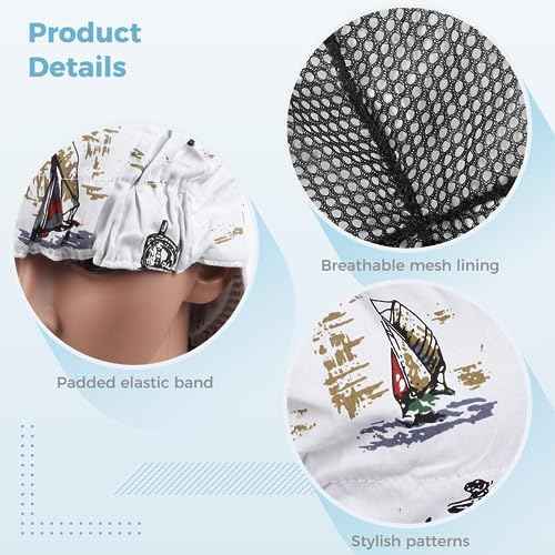 4Pcs Welding Caps, Cotton Welding Hats, Welders Caps with Sweat-absorbing Mesh Liner, Breathable Welding Hats with Elastic Ring for Welders Electricians Power Station Workers