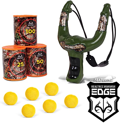 NKOK Realtree Camouflage Handheld Slingshot Set with Foam Balls & Targets - Ages 6+