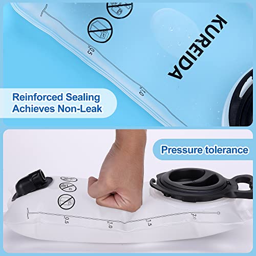 KUREIDA 2L Hydration Bladder with Insulated Tube - BPA Free Water Reservoir for Hiking (White 2L)