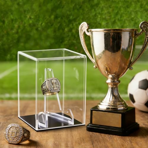 Clear Acrylic Championship Ring Display Case - UV Protected 1 Pack