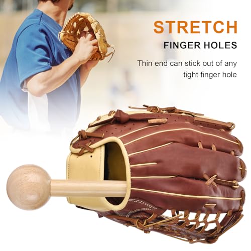 Baseball Glove Mallet Break-In Tool with Leather Laces and Relace Needle