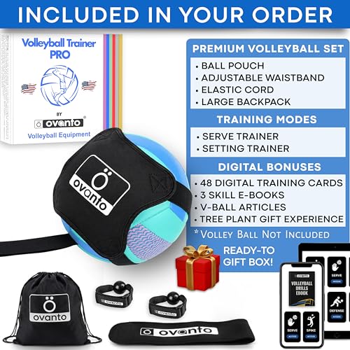 OVANTO VT Pro Volleyball Training Kit - Rebounder, Adjustable Waistband & Gift Set