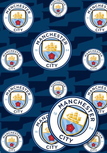 Manchester City FC Gift Wrap - 2 Sheets & 2 Tags