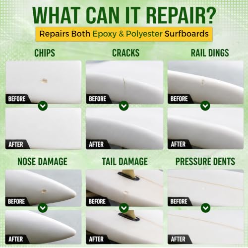 1oz Surfboard Repair Kit - Epoxy Fiberfilled Ding Repair for Epoxy & Polyester Boards