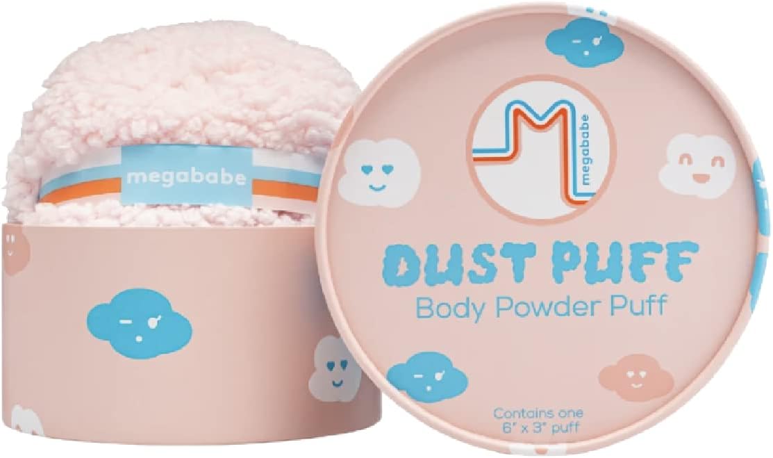 Megababe Body Powder Applicator - Oversized 6” x 3” Dust Puff for Easy Application | Powder Sold Separately