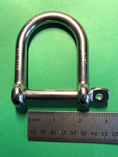 1/2" Wide D Shackle - Marine Grade Stainless Steel 316