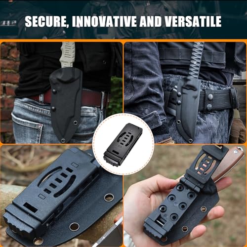 4-Pack Tactical Belt Clips for Knives & Holsters - Universal Kydex Utility Sheath Clips