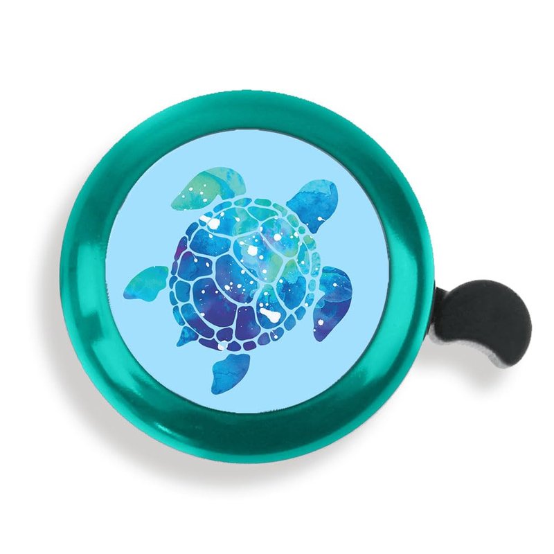 WIRESTER Green Aluminum Round Bike Bell, Classic Ring Bicycle Bell, Bike Accessories Bell Ring for Adults Kids Girls Boys - Blue Sea Turtle