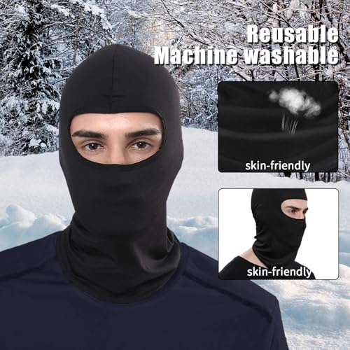 Winter Ski Mask - Thermal Balaclava for Men & Women - Black Fleece