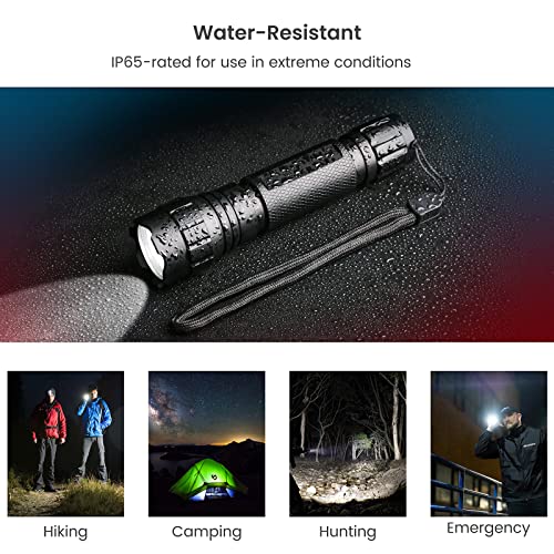 Feyachi FL14-MB Flashlight 1200 Lumen Matte Black LED Light with Flashlight Mount and Pressure Switch Included