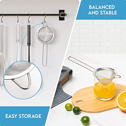 Fine Mesh Strainer - 3.3 Inch Conical Sieve for Tea, Coffee, Juice