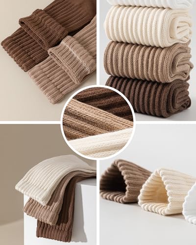 Non-Slip Grip Pilates Socks - 3 Pairs in Beige, Khaki, Brown