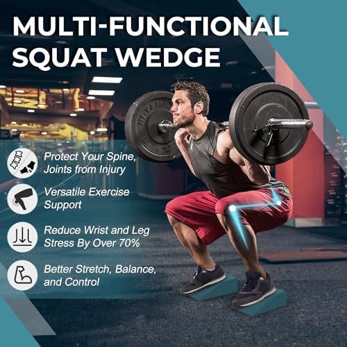 Squat Wedge Blocks - 2 Pack Dark Blue EVA Yoga Support
