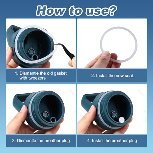 Water Bottle Cap Ring & Breather Plug Set - 3 Pieces for YETI Rambler Jr
