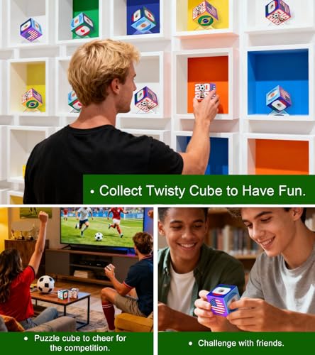 Soccer Cube Puzzle 3x3 - Football Themed Brain Teaser Toy