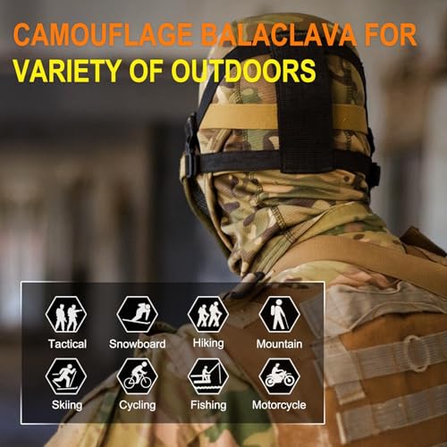 Camo Balaclava Face Mask - Windproof, UV Protection, Camo Cp Desert
