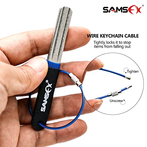 Portable Fishing Hook Sharpener Tool - 2PCS Diamond Files, Blue & Black Handle