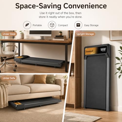 Walking Treadmill Pad with Adjustable Incline & APP Sync - Gold