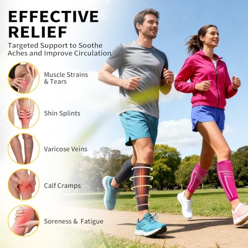 CAMBIVO Calf Compression Sleeve for Men Women Footless