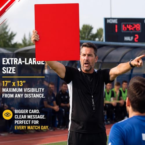 Jumbo Referee Card Set - 17x13 Inch Dry Erase with Marker & Bag