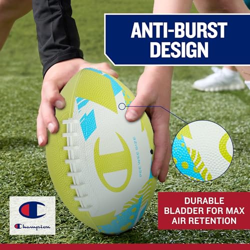 Champion All-Weather Youth Football Set with Pump & Kicking Tee, Rubber Grip