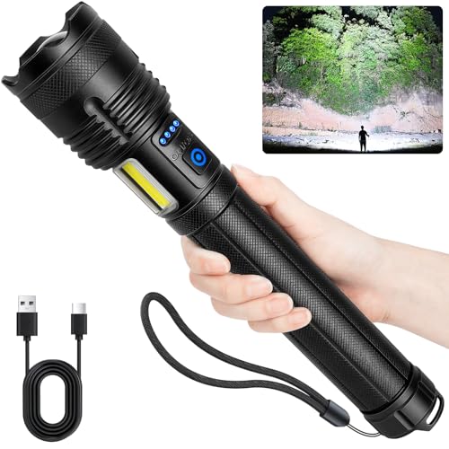 Rechargeable High Power LED Flashlight 90000 Lumens IPX7 Waterproof Camping Light