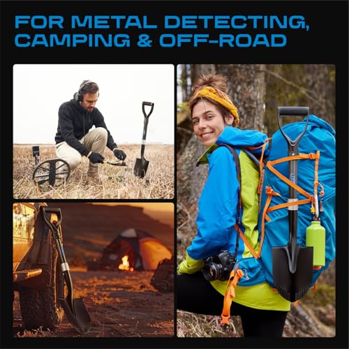 Black CKG 28-Inch Lightweight Carbon Fiber Camping Shovel with D Handle