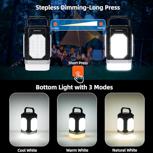 Sinvitron Camping Lantern Rechargeable?30,000mAh Portable Camping Lights, QC3.0 Fast Charging,1000 Lumens,350H Runtime,IPX5 Waterproof Emergency Light for Hurricanes,Power Outages,Camping