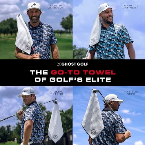 Magnetic Golf Towel - Ultra-Absorbent Microfiber - 18" x 18" - Black