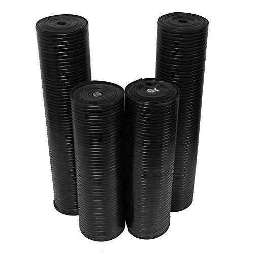 Rubber-Cal 03_167_W_WR_06 Wide Rib Corrugated Rubber Floor Mat, 1/8" Thick x 3' x 6' Roll, Black