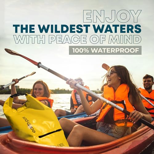 Earth Pak 10L Waterproof Dry Bag with Zippered Front Pocket Yellow | Floats & Rolls Seal