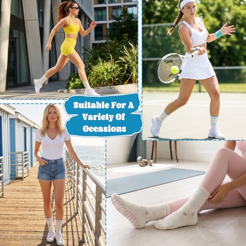 Ruffle Grip Socks for Women - Pastel Sweet Series (8 Pairs)