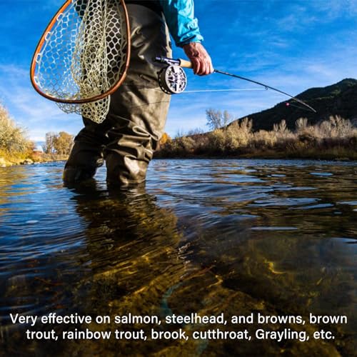 KJEIM 24pcs Fly Fishing Flies Kit for Salmon, Trout & Steelhead with Brass Beadhead Glo Bug Eggs