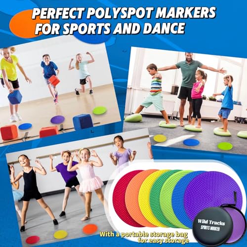14 Pcs Non-Slip Agility Markers - 4 Inch Spot Markers with Storage