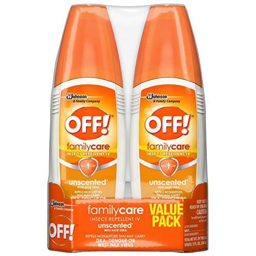 OFF! FamilyCare Unscented Mosquito & Insect Repellent Spray with 7% DEET, 6 oz (Pack of 2)