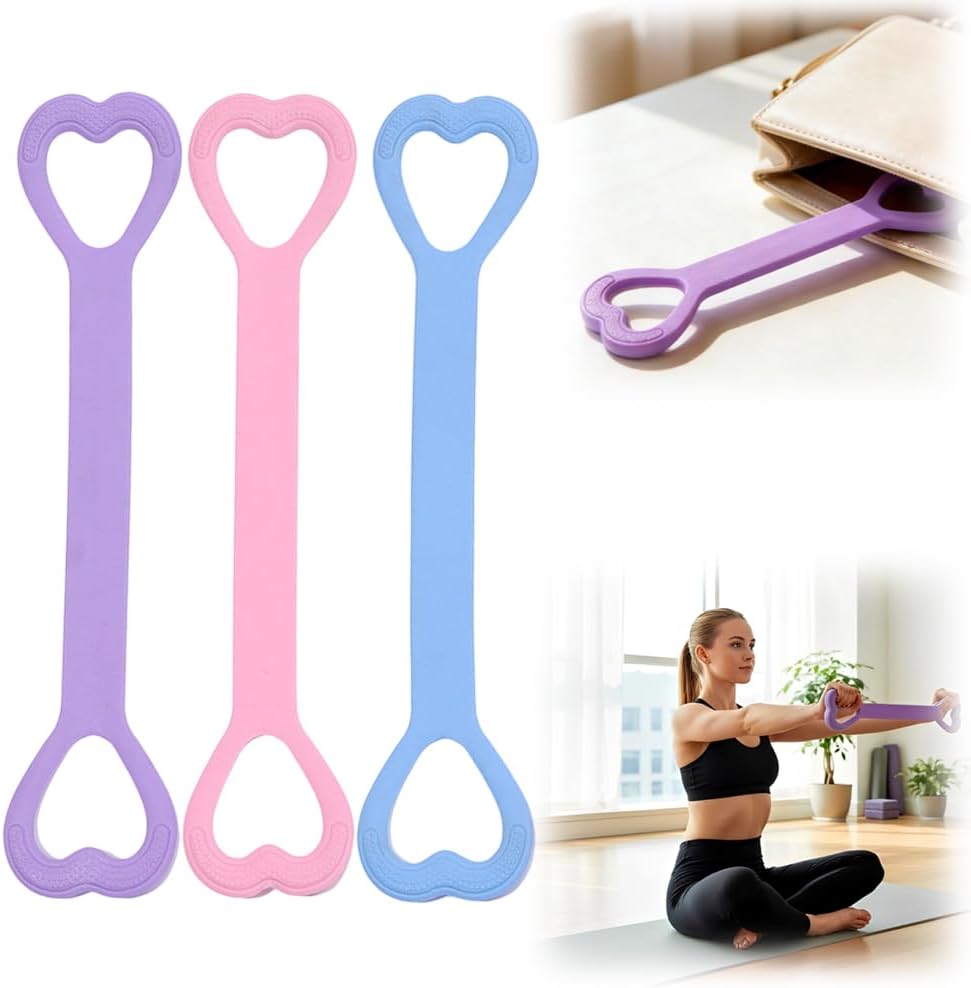 Skiennix 3PCS Resistance Bands - Figure 8 Elastic Workout Bands for Arm, Back & Shoulder Training