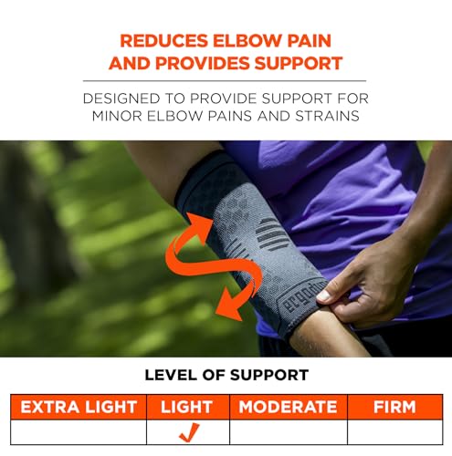 Ergodyne ProFlex 651 Elbow Compression Sleeve Medium Support Brace Black