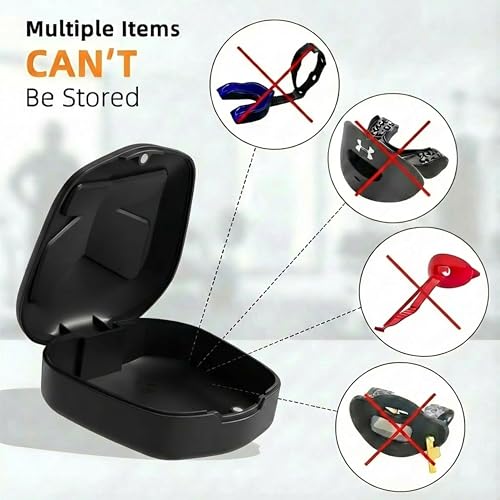 Mouth Guard Case with Clip - Ventilated Hard Shell, Black & White